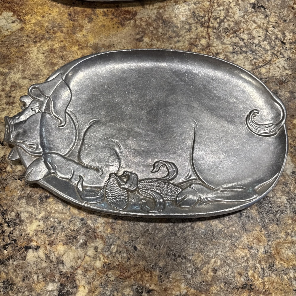 Vintage Sexton 945 Cast Aluminum Pig Serving Platter Tray Farmhouse Decor 16"